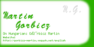 martin gorbicz business card